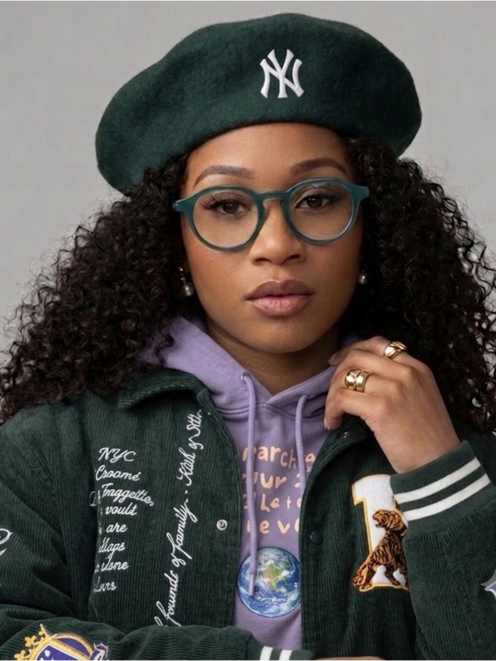 Aimé Leon Dore x New Era NY Yankees Beret Green FW22
